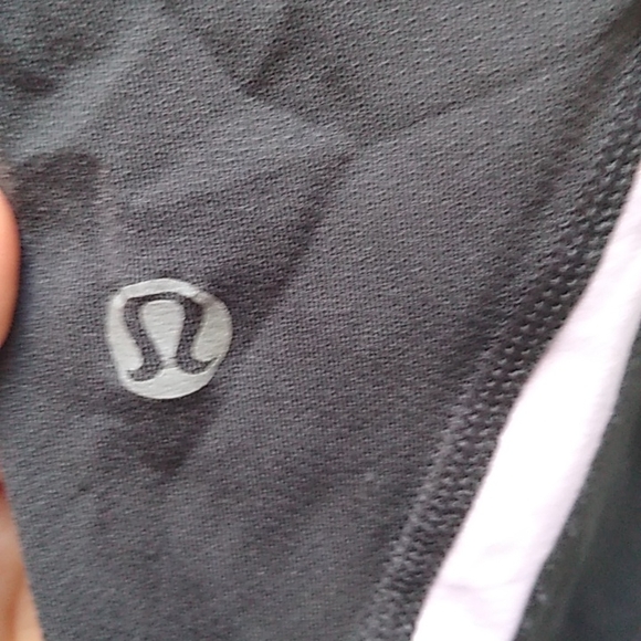 Lululemon gray capris pink and white waist - Picture 5 of 7